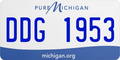 MI license plate DDG1953