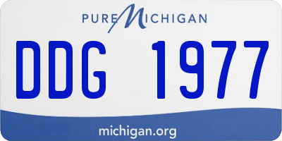 MI license plate DDG1977