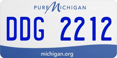MI license plate DDG2212