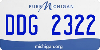 MI license plate DDG2322