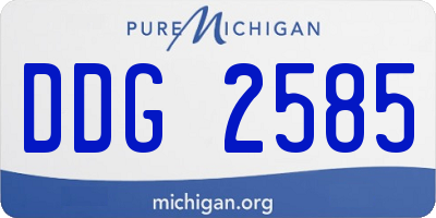 MI license plate DDG2585