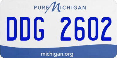 MI license plate DDG2602