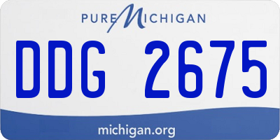 MI license plate DDG2675