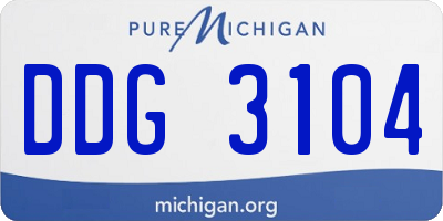 MI license plate DDG3104