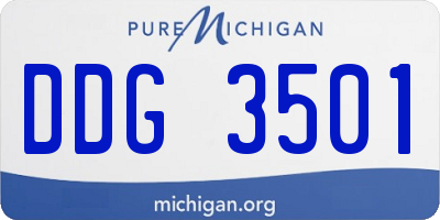MI license plate DDG3501