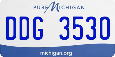 MI license plate DDG3530