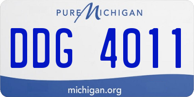 MI license plate DDG4011