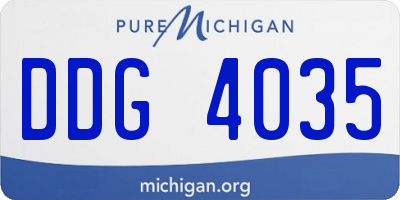 MI license plate DDG4035