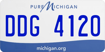 MI license plate DDG4120