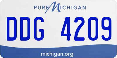 MI license plate DDG4209