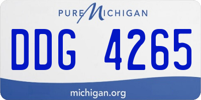 MI license plate DDG4265