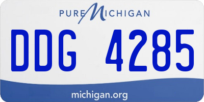 MI license plate DDG4285