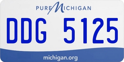 MI license plate DDG5125