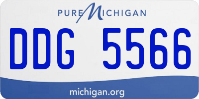 MI license plate DDG5566