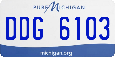 MI license plate DDG6103