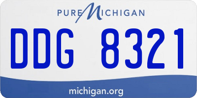 MI license plate DDG8321