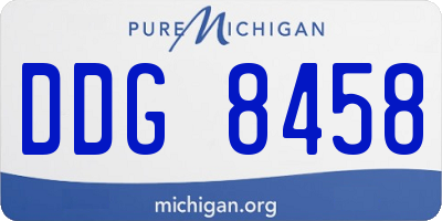 MI license plate DDG8458