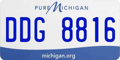 MI license plate DDG8816