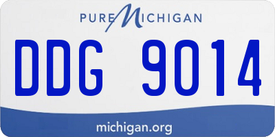 MI license plate DDG9014