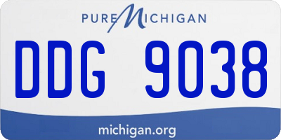 MI license plate DDG9038