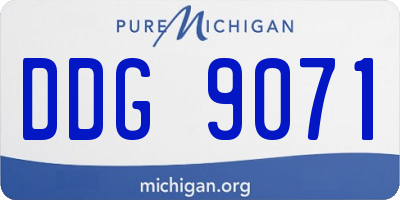 MI license plate DDG9071