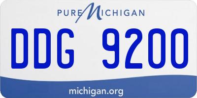 MI license plate DDG9200