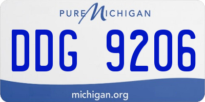 MI license plate DDG9206