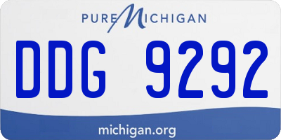 MI license plate DDG9292