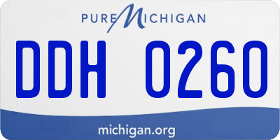 MI license plate DDH0260