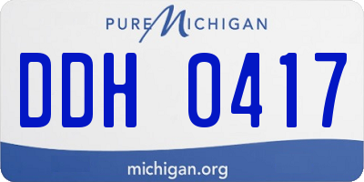MI license plate DDH0417
