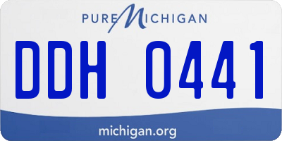MI license plate DDH0441