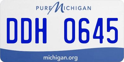 MI license plate DDH0645