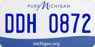 MI license plate DDH0872