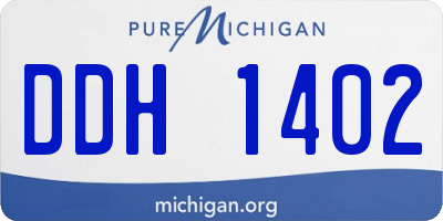 MI license plate DDH1402