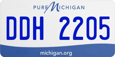 MI license plate DDH2205