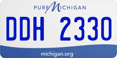 MI license plate DDH2330