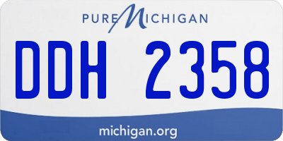 MI license plate DDH2358