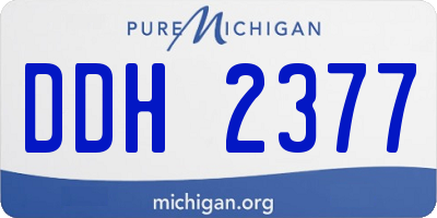 MI license plate DDH2377