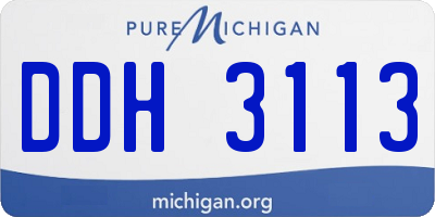 MI license plate DDH3113
