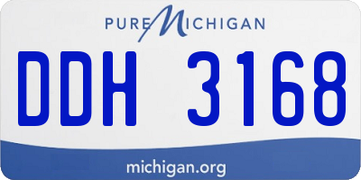 MI license plate DDH3168