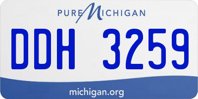 MI license plate DDH3259