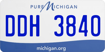 MI license plate DDH3840