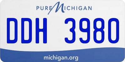 MI license plate DDH3980