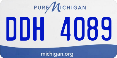 MI license plate DDH4089