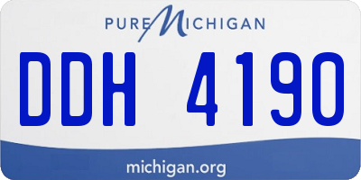 MI license plate DDH4190