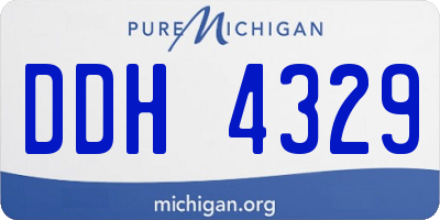 MI license plate DDH4329