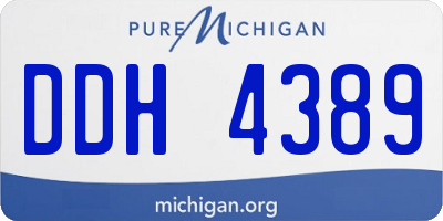 MI license plate DDH4389