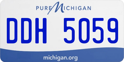 MI license plate DDH5059