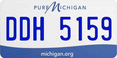 MI license plate DDH5159