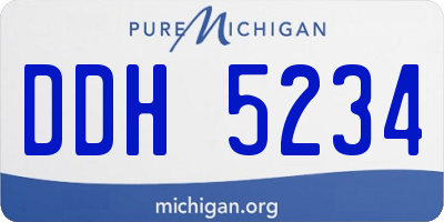 MI license plate DDH5234